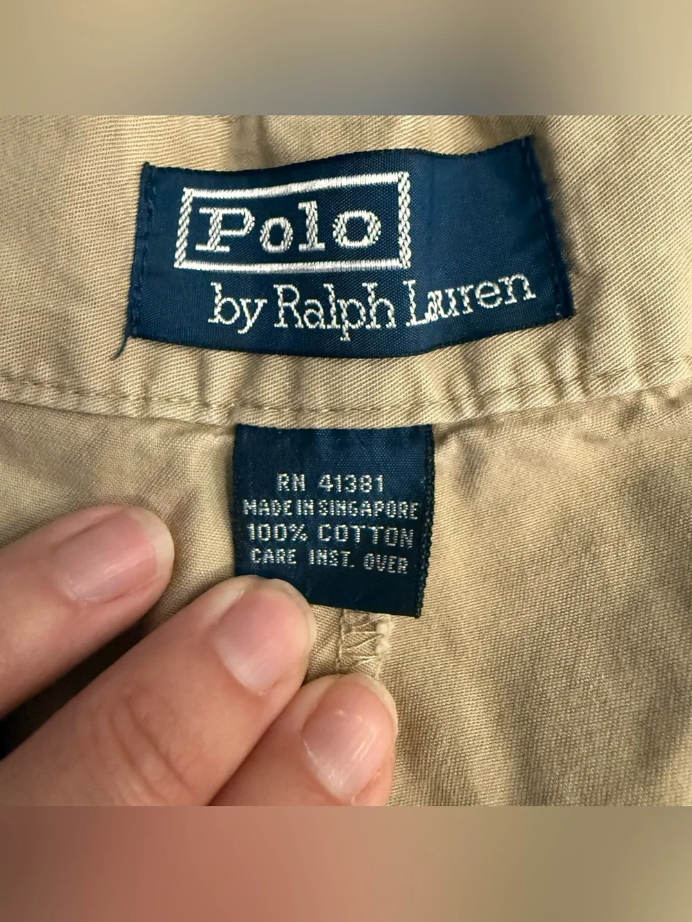 Polo Ralph Lauren Men's Beige Pleated Chino Pants Cotton Twill Straight 34x30